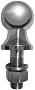 2 5/16" x 1 1/4" chrome hitch ball - 30,000 lb / EX70C-C