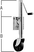 Trailer Tongue Jack with Caster, bolt on / JS02