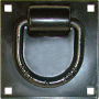 bolt-on 5/8" D-ring welded to 6" x 6" plate, black / LR1P