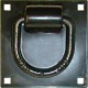 5/8" forged D-ring welded onto 6" x 6" plate, black / LR1P