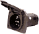 9 round pin, ABS housing-black, car end / R9CB