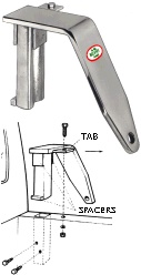 Camper Tie Down, chrome plated finish & mounting diagram / TDCP