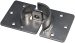 trailer door hasp for hockey puck door lock, chrome / HADL