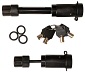 5/8" deadbolt lock hitch pin & coupler lock set, keyed alike, black / HPCB