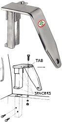 Camper Tie Down, zinc plated finish & mounting diagram / TDBP